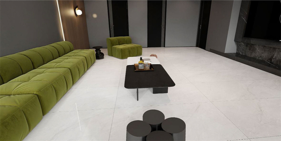 กระเบื้องนอกสีเทาอ่อน ป้องกันการลื่น 60x120cm ผนังกระจก กระเบื้องเซรามิกเคลือบสําหรับร้านอาหาร