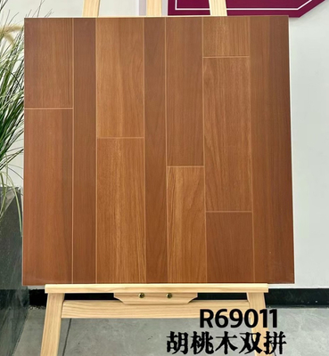 600x600mm Anti-Slip Grade AAA Retro กระเบื้องเซรามิกไม้สําหรับห้องอาหาร สีน้ําตาล