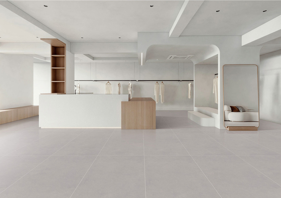 กระเบื้องโพรเซลีนสีเทาอ่อน 600x1200mm Matte Soft Glazed และกระเบื้องพื้นภายในสําหรับห้องนอน
