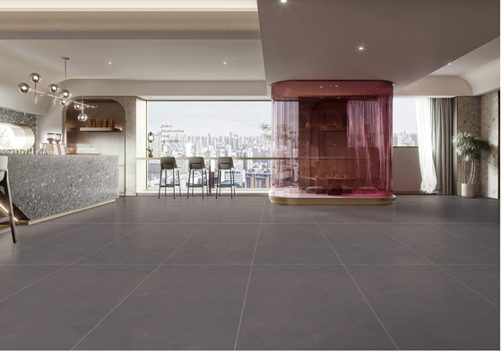 กระเบื้องออฟฟิศสีเทาเข้มและแมท 120x60cm ผนังภายใน ISO9001 กระเบื้อง Porcelain กระเบื้องกระจกอ่อน