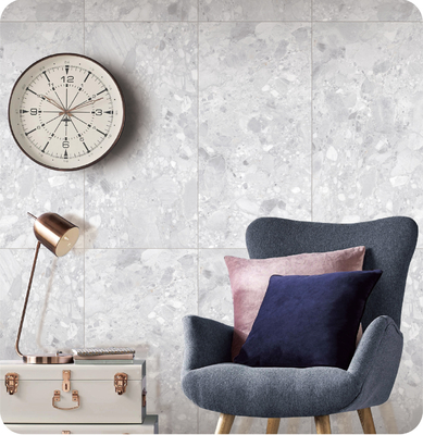 สีเทาอ่อน 750x1500mm ดินภายใน ISO9001 กระเบื้องและทนการสวมใส่ Terrazzo หน้าเด็ก กระเบื้องโปรเซลน สําหรับห้องน้ําและอาคาร