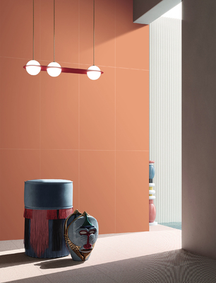 กระเบื้อง Porcelain กระเบื้องผนังในห้อง Orange Matt กระเบื้อง Porcelain กระเบื้องกระเบื้องกระเบื้องและกระเบื้อง anti-slip สําหรับตกแต่งห้องนอน