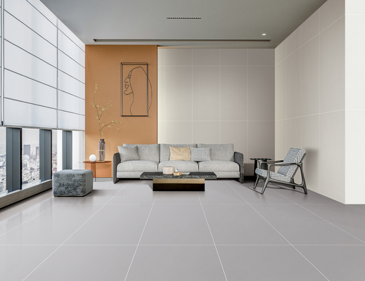 ดาวกระจก 600x1200 มิลลิเมตร กระเบื้องพื้น Porcelain เนื้อผงสําหรับสํานักงาน เกรด AAA สีเทา