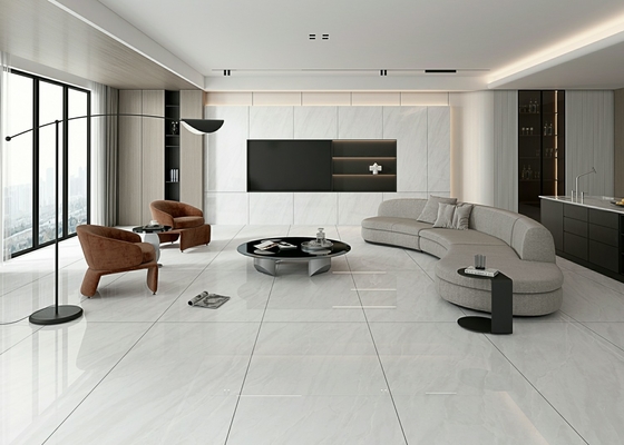 กระเบื้องเพลิงสีเทาทนทานในห้อง 900x1800x9 มิลลิเมตร พื้นโปร์เซลีนกระจก กระเบื้องเคลือบสําหรับระเบียงและอาคาร