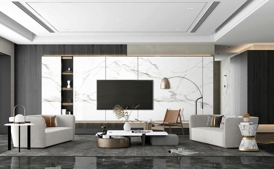 Carrara ดินภายในและผนัง Tile กระเบื้อง Porcelain กระเบื้อง 900x1800x9mm สําหรับการตกแต่งและอาคาร