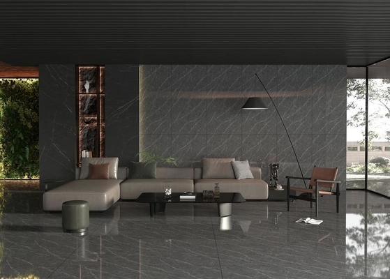ลุคเซอร์ สีดํา มาร์บอร์ลุค W.A0.5% สีเทา สีเล่ห์ กระจกโพรเซลีน 900x1800x9mm ดินภายใน สําหรับการออกแบบภายในและตกแต่ง