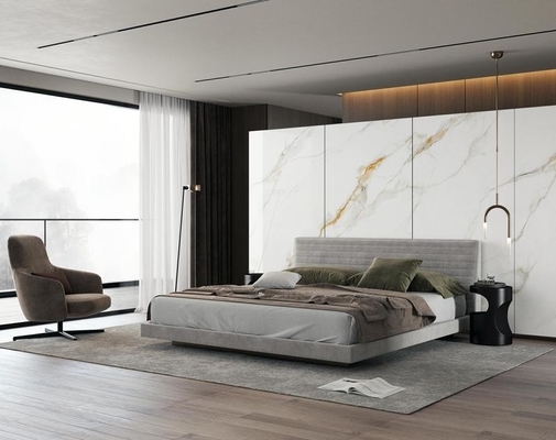 กระเบื้อง Porcelain กระจกกระจกเคลือบทนทานการสวมใส่ Carrara กระเบื้องตกแต่งพื้นภายใน 900x1800x9mm สําหรับภายในและครัว