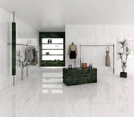กระเบื้องพอร์ซเลนเคลือบเงาขัดเงา 1200x1800 มม. Carrara ป้องกันแบคทีเรีย