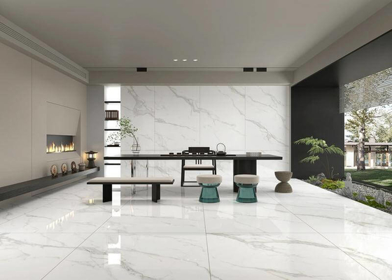 Carrara Polished Glass Porcelain Tile 1200x1800x9mm ผนังพื้นภายใน