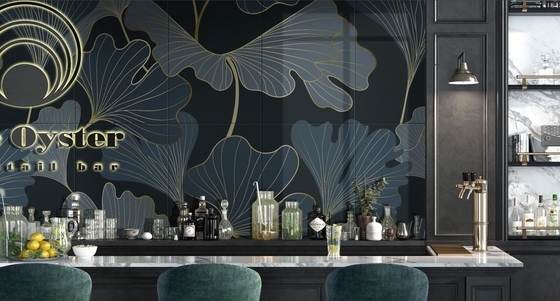 ทนทานการใช้งาน สวย สีเขียว เหลือง 400x1200mm Matt Porcelain กระเบื้องกระจกสําหรับระเบียง