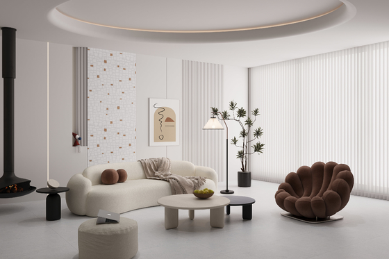 สีเทาอ่อน 600x1200mm AAA เกรด Porcelain ดิน Tile
