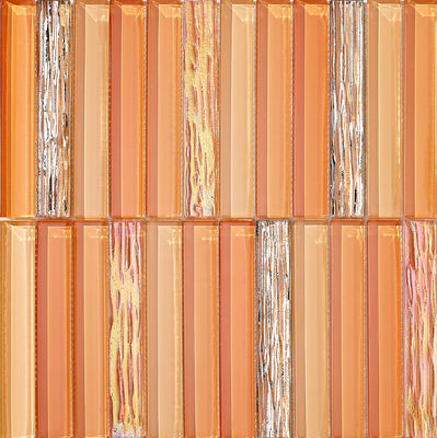 โมไซค์กระจกสีน้ําตาล 300x300 มิลลิเมตร กันคราบ สําหรับการก่อสร้างใหม่และห้องอาหาร