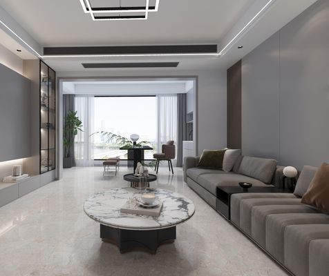 กระเบื้องพอร์ซเลนเคลือบเงาขัดเงาสำหรับตกแต่งพื้นภายใน ทนทานต่อการสึกหรอ ไม่ซีดจาง ขนาด 1000x1000 มม. สีเทา