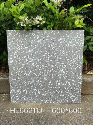กระเบื้องปูพื้นเซรามิกเทอร์ราซโซสีเทาสไตล์ 600x600 มม. สำหรับห้องรับประทานอาหารและห้องนั่งเล่น