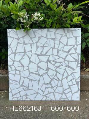 กระเบื้องเซรามิกเทอร์ราซโซสำหรับปูพื้นภายในอาคารขนาด 600x600 มม. สีเทา สวยงาม สำหรับห้องน้ำและระเบียง