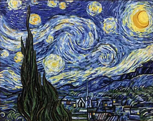 โมไซค์กระจกผนังสีฟ้าที่น่าทึ่ง สําหรับสํานักงานและห้องน้ํา