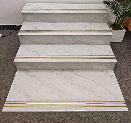 สีเทาอ่อน 470x1200mm ทองมาร์บอร์ bullnose เต็มชุด สวยกระจก ระเบียงเซรามิกสําหรับตกแต่งและอพาร์ทเมนต์