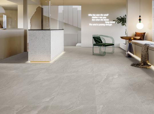 ตะเบียนโปรเซลีนกันรอยสีเทา 600x1200mm Matt With Mold Surface สําหรับสํานักงานและตึก
