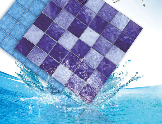 กระเบื้องโมเสคสระว่ายน้ำ Backsplash Square, กระเบื้องเซรามิคตกแต่ง SGS 6mm Bule