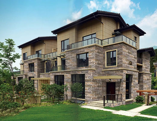 เกรด AAA สีเบจสีฟ้า ผนังหินด้านนอก 200x400 มม.
