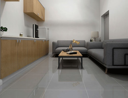 กระเบื้องพื้น Porcelanato ขนาด 60x60 ซม. 29 กก. กระเบื้องขัดเงาขนาด 9.5 มม. สีเทาอ่อน