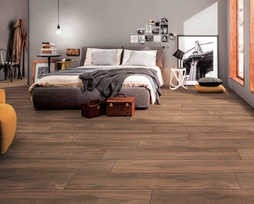 กระเบื้องพอร์ซเลนลายไม้สีน้ำตาลเข้ม ขนาด 200x1200 มม. เกรด AAA