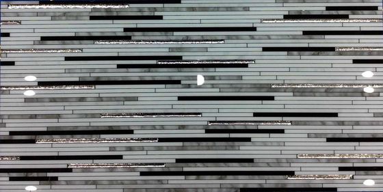 500SQM 9.5mm กระเบื้องลายดอกไม้, 30x60cm กระเบื้องปูพื้นตกแต่ง Golden Silver Line