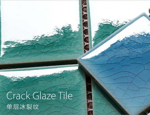 0.77 กก. 303x303 มม. สระว่ายน้ำกระเบื้องโมเสก Crack Glazed ตกแต่ง Alkali Proof