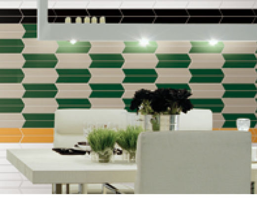 กระเบื้องเซรามิกมันเงาขนาด 50x230 มม. รูปสี่เหลี่ยมด้านขนาน สำหรับแผ่นกันเปื้อน