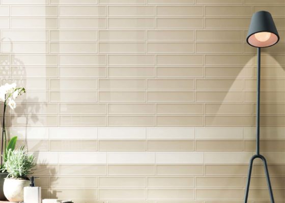 กระเบื้องเซรามิกเคลือบ AAA ขนาด 75x300 มม. สีขาว เบจ สไตล์โมเดิร์น