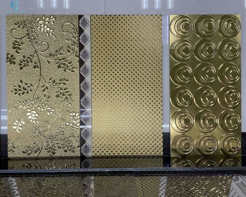 กระเบื้องปูพื้นสีทอง 600x1200 มม. ห้องน้ำ Pocelain Wall Tiles